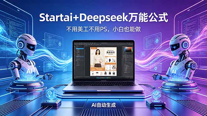 AI自动做电商详情页：Startai+Deepseek万能公式，不用美工不用PS，小白也能做-小行网创